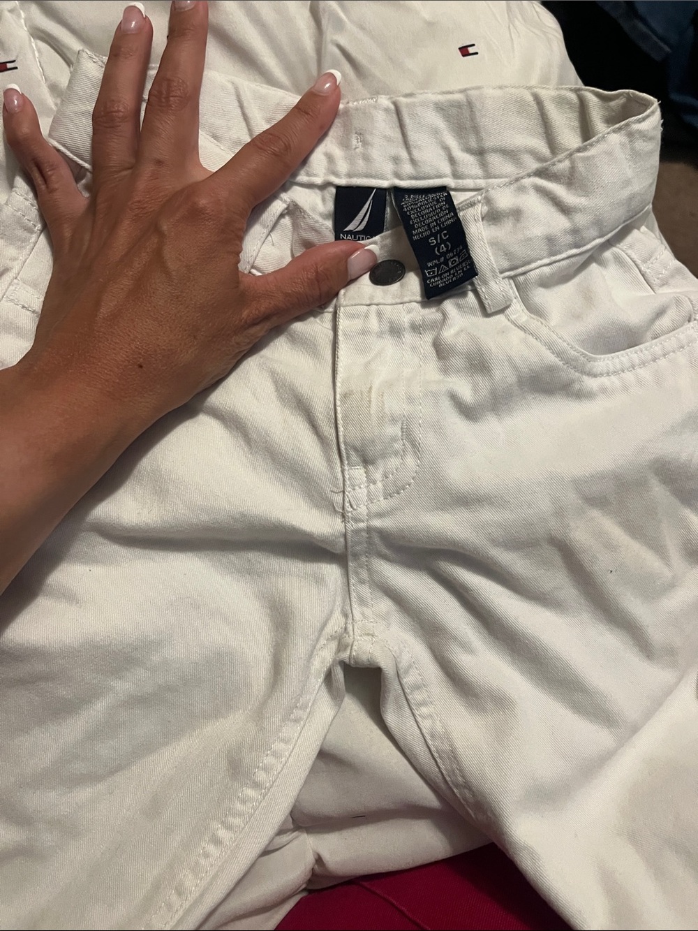 Nautica White Cotton Denim Pants